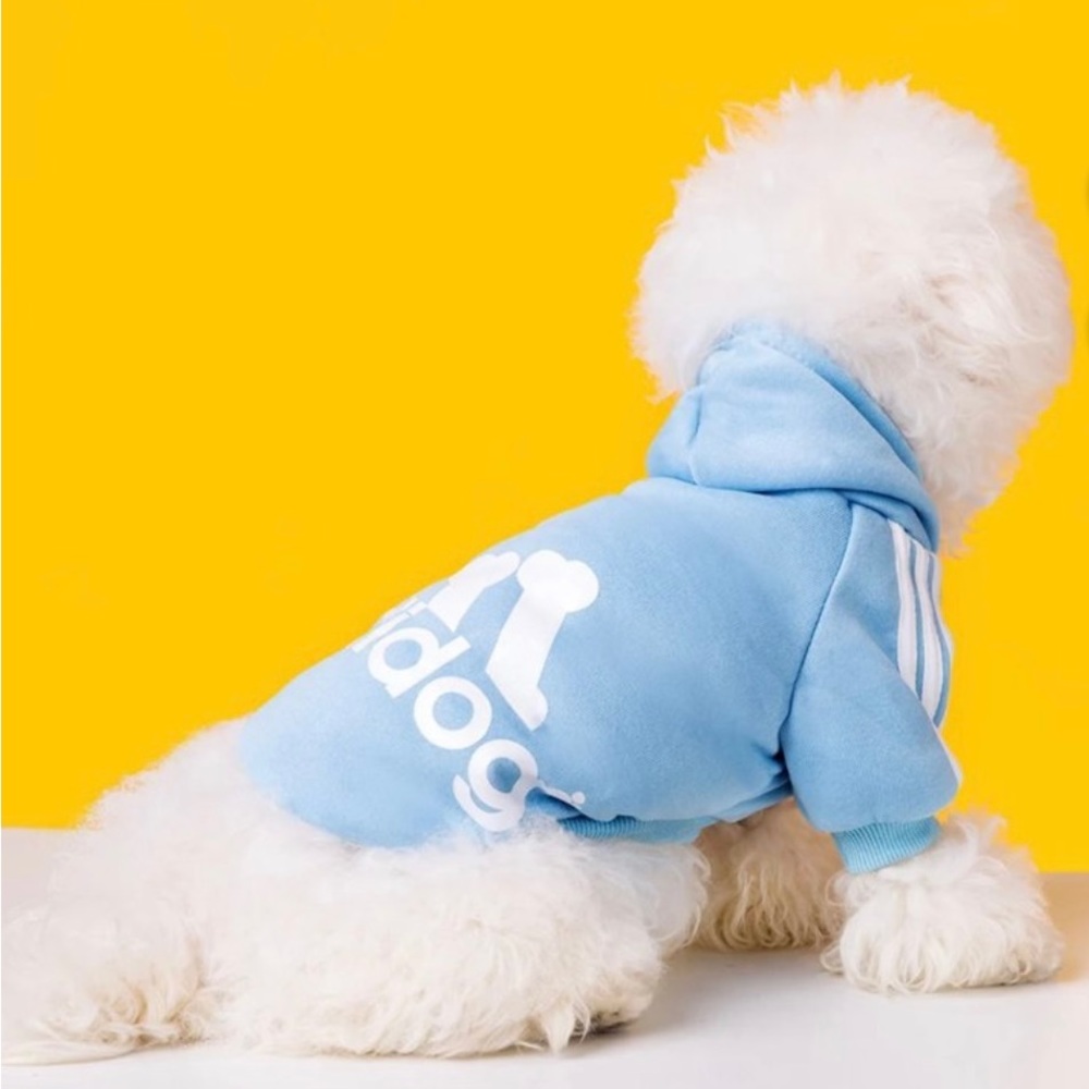💚4/$20 ADIDOG Fleece Dog Hoodie, Light Blue (for Small Dogs)